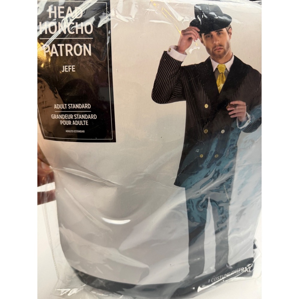 Head Honcho Patron Jefe Adult Standard Gangster Pinstripe Costume Jacket Pants
